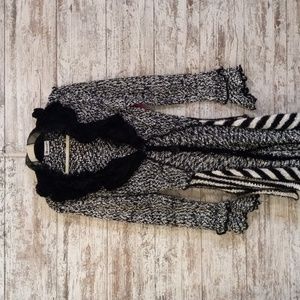 Black/white layered cardigan